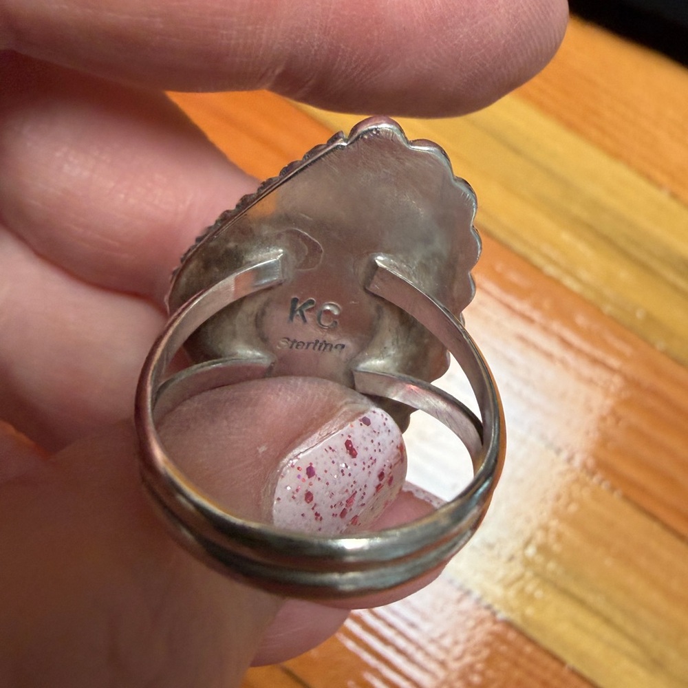Sterling Silver Turquoise Statement Ring - Blue - Picture 3 of 4